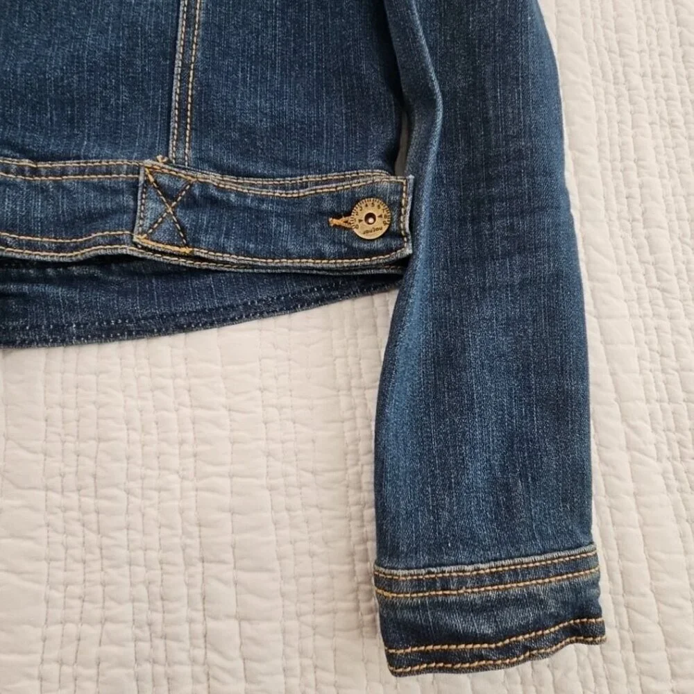 Jou Jou Premium Denim Collection Women's Small‎ Blue Jean Jacket Pockets EUC